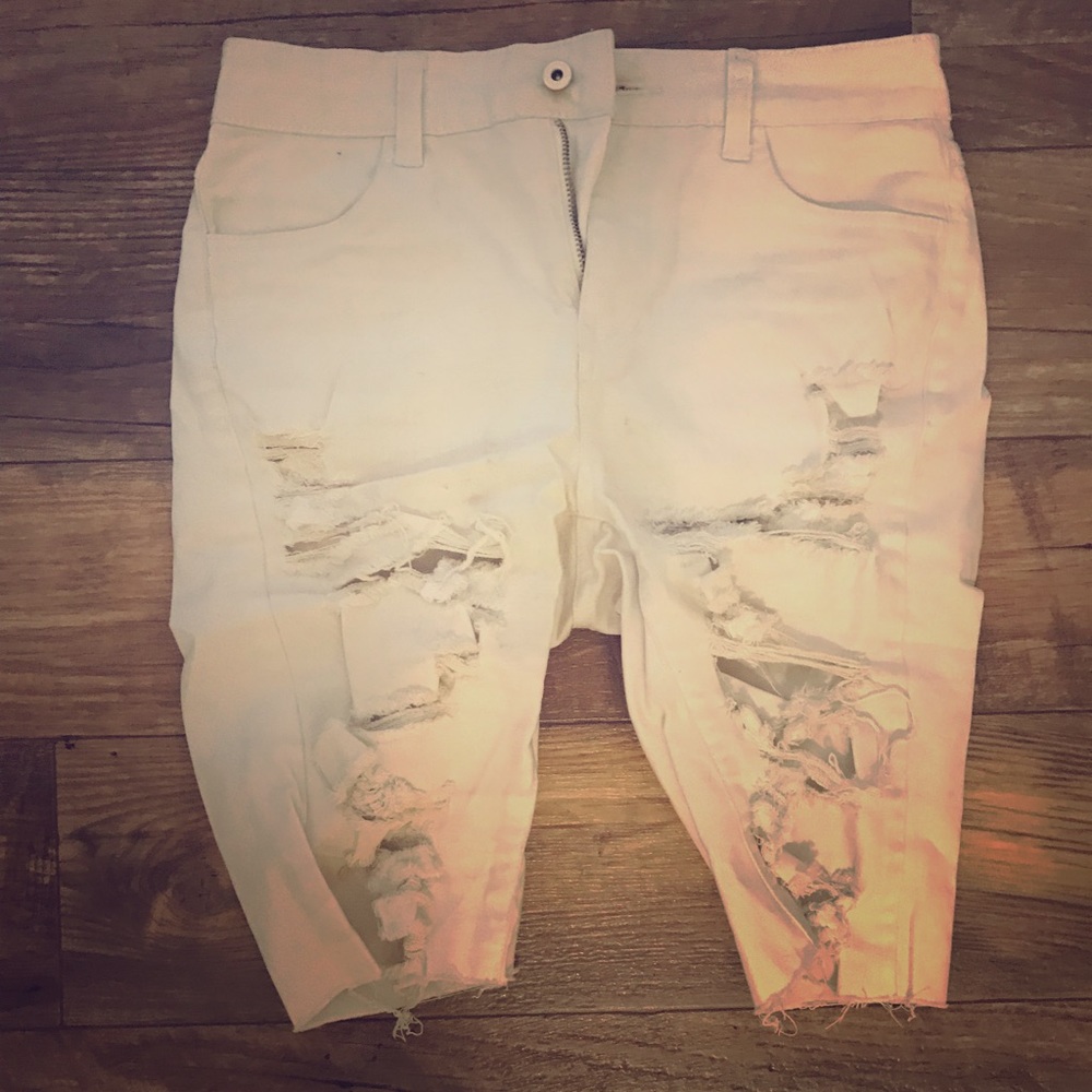 White destroyed cut offs